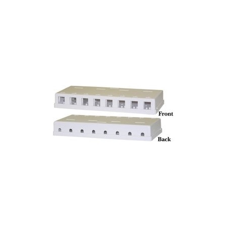 Cable Wholesale Blank Surface Mount Box for Keystones, 8 Port, White 300-3148E